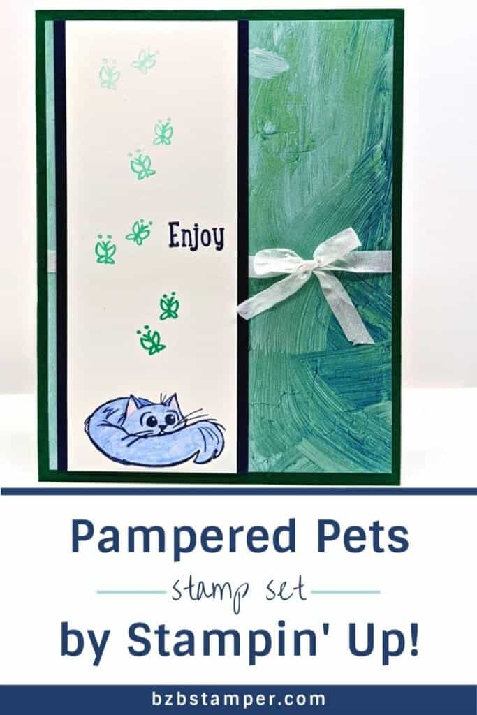 Pampered Pets Stamp Set by Stampin' Up! 18 Handmade card with a cat
