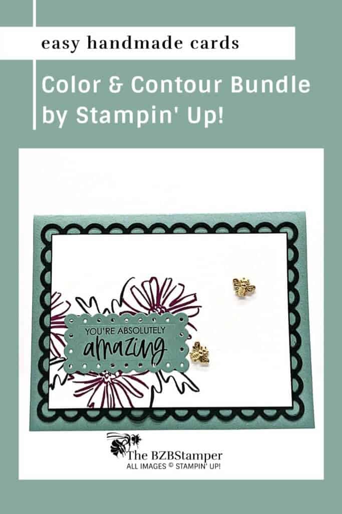 Color And Contour Bundle by Stampin' Up! 18 green and purple handmade card
