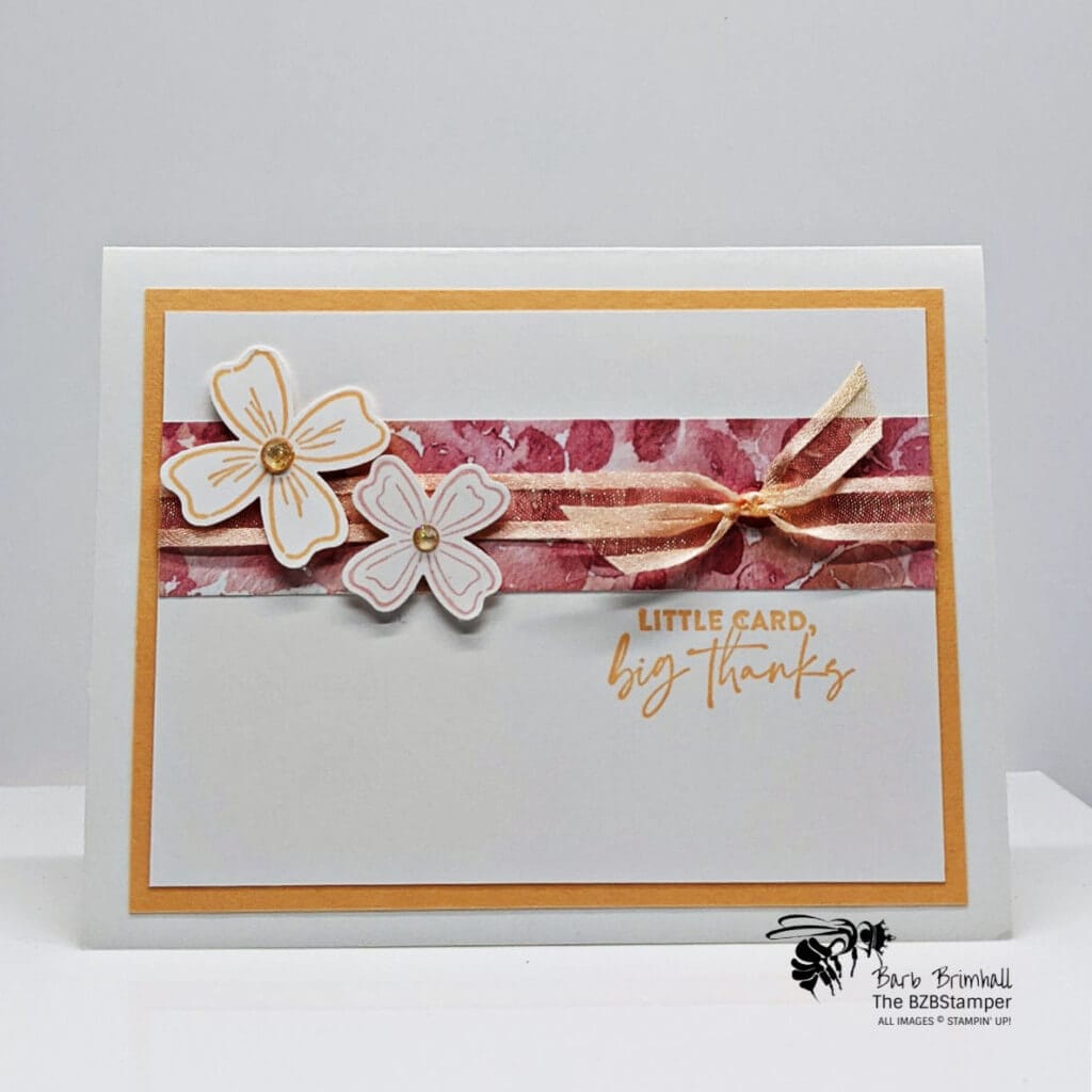 Flowers of Friendship Thank You Card 1 Coral Thank You Card with Flowers