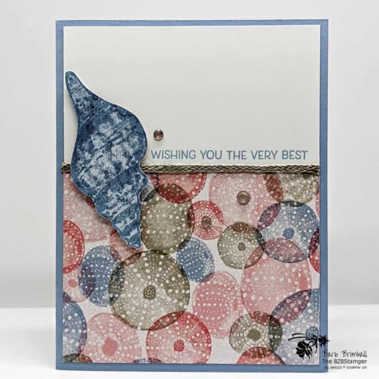 Seashell Card in blues and pinks