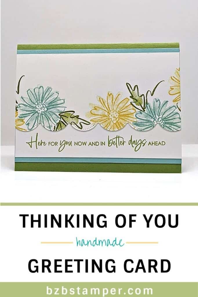 Making A Handmade Thinking of You Card 18 Handmade card with blue and yellow flowers