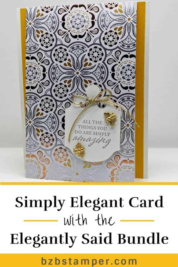 A Simply Elegant Handmade Card 16 Metallic handmade card with bees