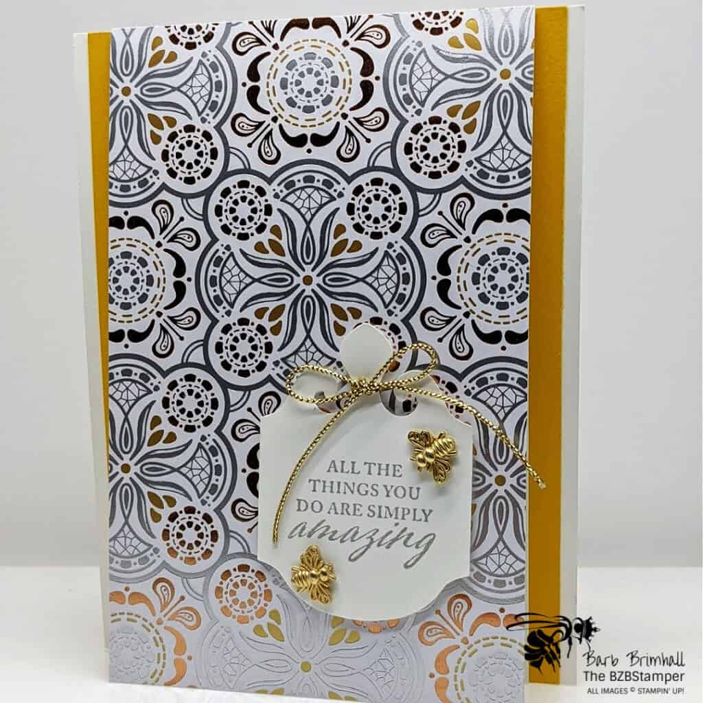 A Simply Elegant Handmade Card 1 Metallic handmade card with bees