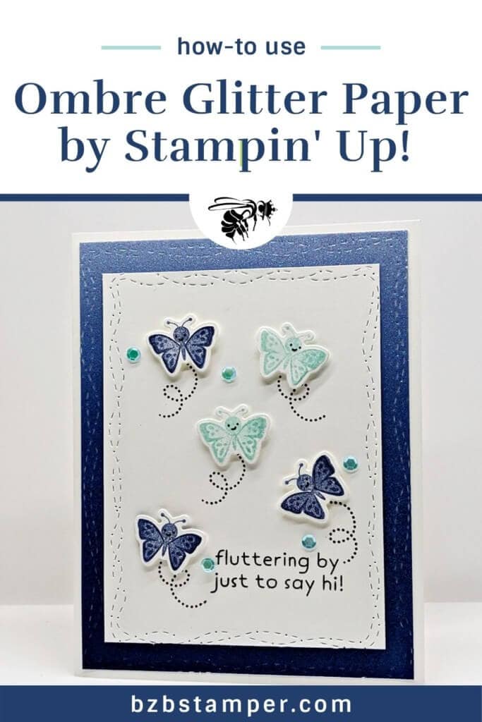 Gorgeous Butterfly Card using Ombre Specialty Paper 19 blue butterfly handmade card with sparkly paper
