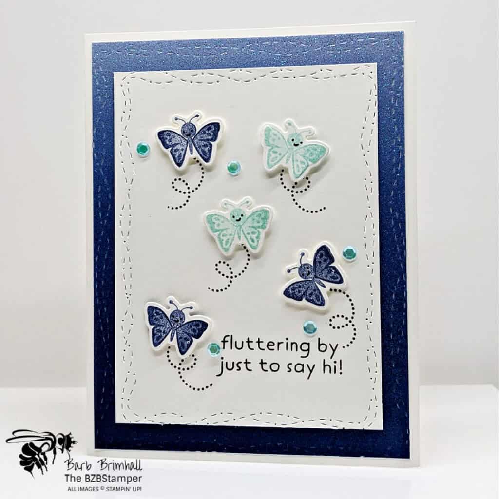 Gorgeous Butterfly Card using Ombre Specialty Paper 1 0607 Hippo Happiness Blue Glimmer hi