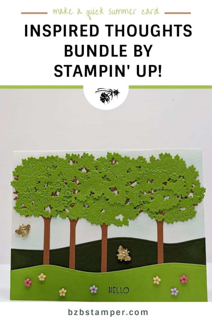 Celebrate Summer with the Inspired Thoughts Bundle 19 handmade card with trees in green