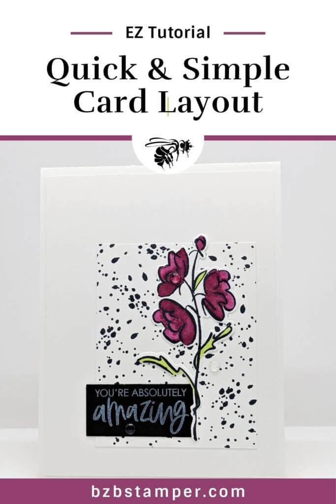 Simple Card Design for Friends 18 handmade floral card in purples and greens