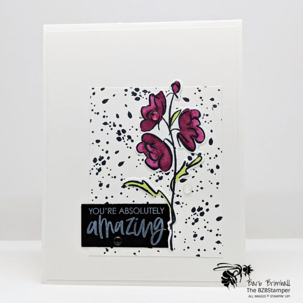 Simple Card Design for Friends 1 handmade floral card in purples and greens