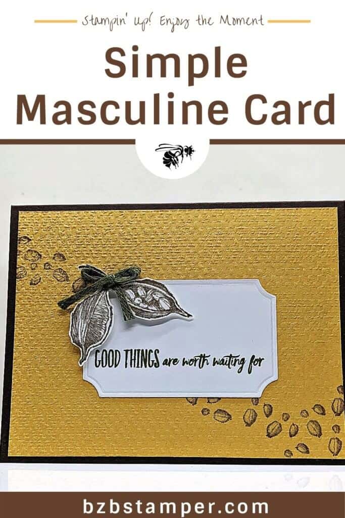 A Simple Masculine Card 19 handmade card in mustard and brown