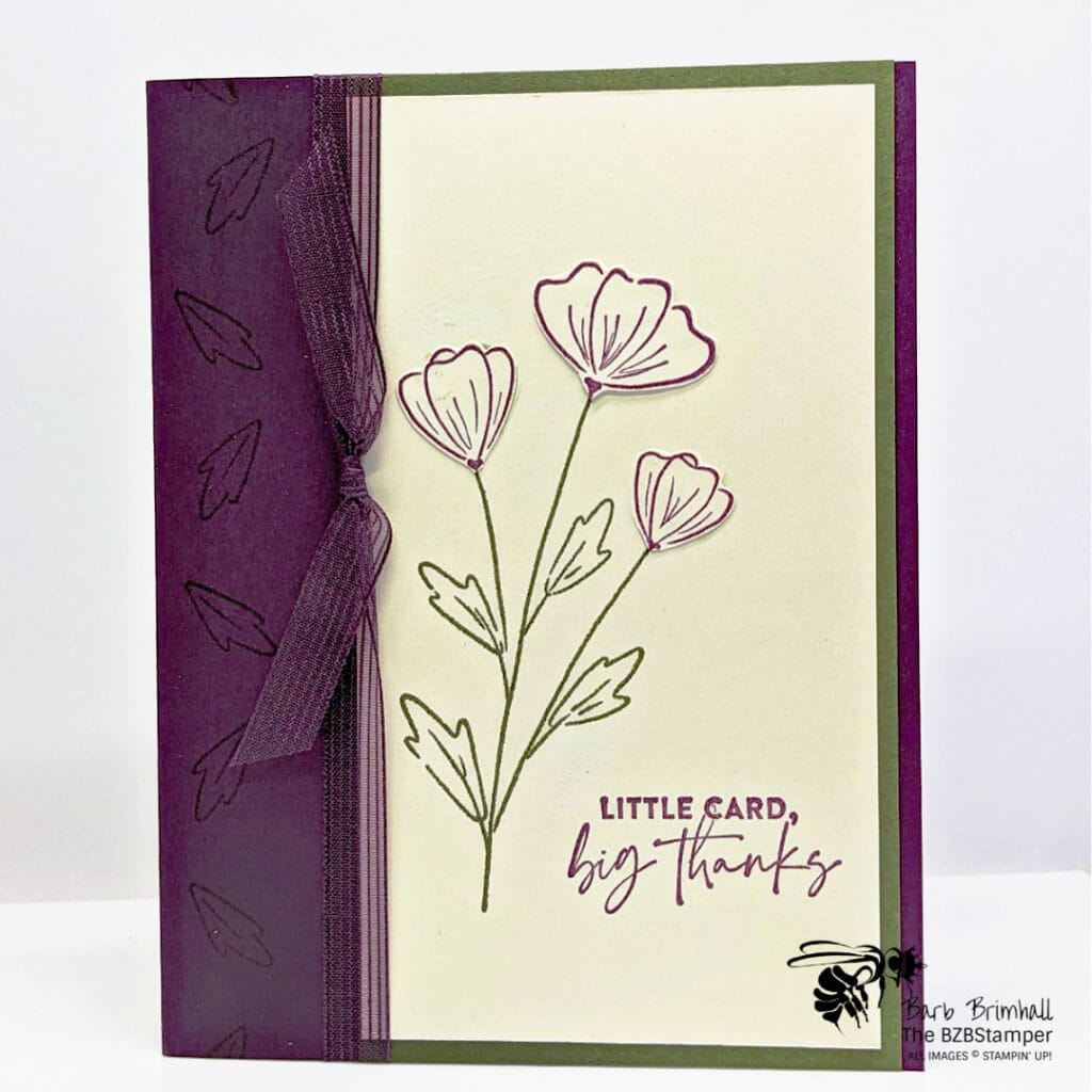 Simple Floral Card for Beginners 1 Handmade floral card in purple and green
