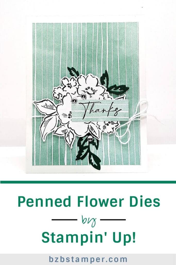 Handmade Thank you card in green