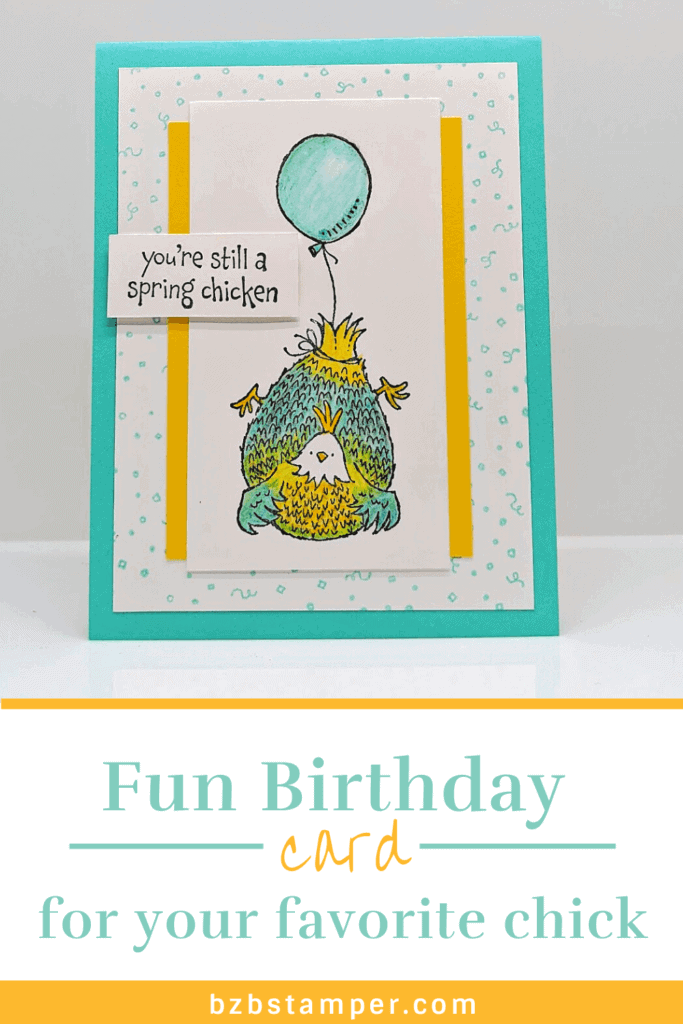 Fun Birthday Card for your Favorite Spring Chicken 16 Fun Birthday Card featuring a chicken in blue and yellow