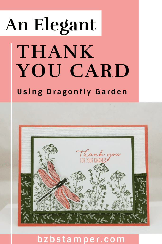 A Simple Dragonfly Thank You Card 17 Simply Dragonfly Thank You Card in pink and Green