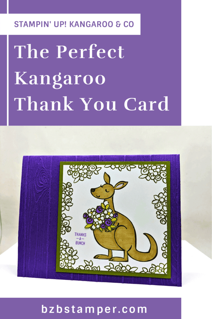 The Perfect Kangaroo Thank You Card 22 easy handmade card featuring a kangaroo in purple and green