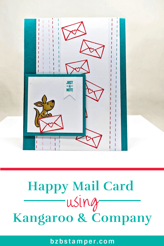 Make a Happy Mail Greeting Card 17 Kangaroo note card in blue and red