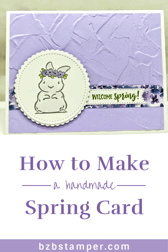 Cute Handmade Bunny Card 20 Purple Bunny Card featuring the Springtime Joy Card by Stampin' Up!