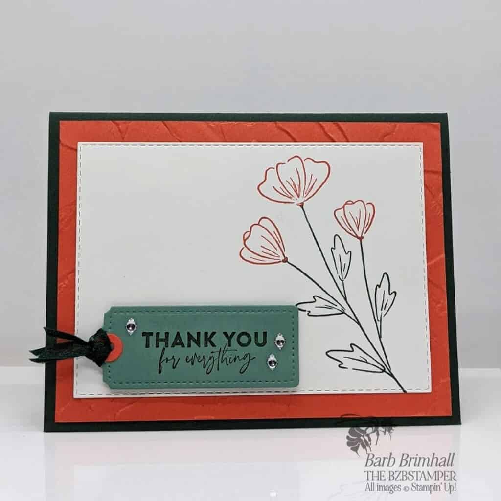 A Simple Thank You Card 1 Orange and Green thank you card featuring the Flower of Friendship Stamp Set by Stampin' Up!