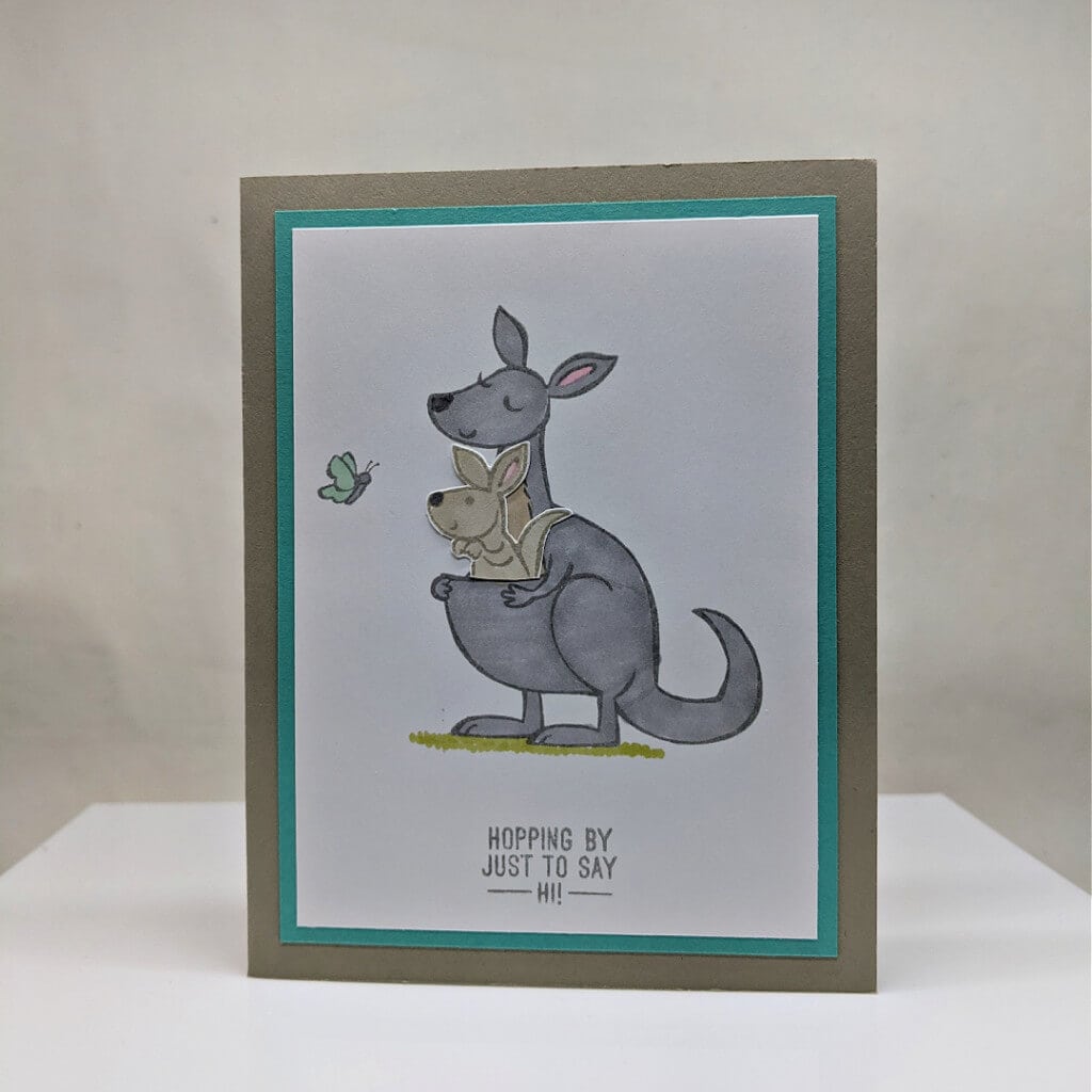 Kangaroo and Company Bundle by Stampin' Up! 1 Kangaroo card in browns and blues