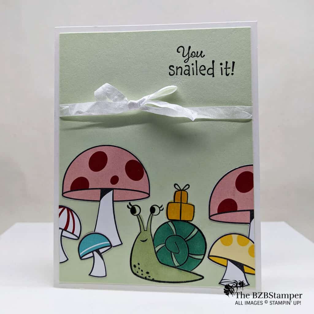 Quick and Easy Mushroom Card 1 Snail Mail with patterned paper