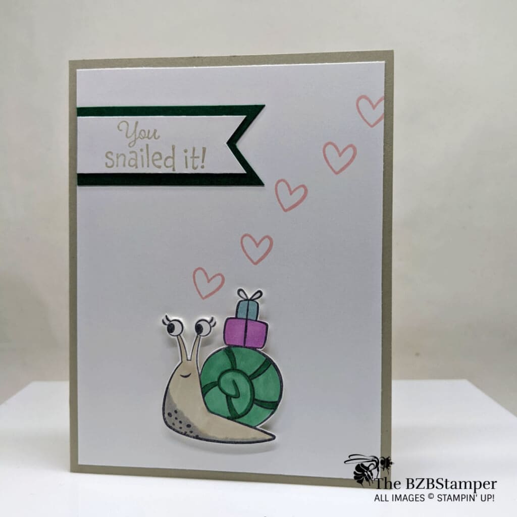 Handmade Congratulations Card 1 stampin up snailed it heart snail