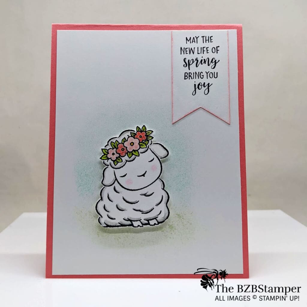 A Joyful Handmade Card for Spring 1 greeting card featuring a lamb using the Sprintime Joy stamp set by Stampin' Up!