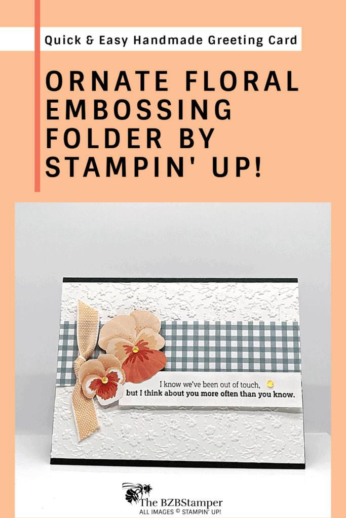 The Ornate Floral Embossing Folder by Stampin' Up! 17 Ornate Embossing Folder background with pansy and floral images