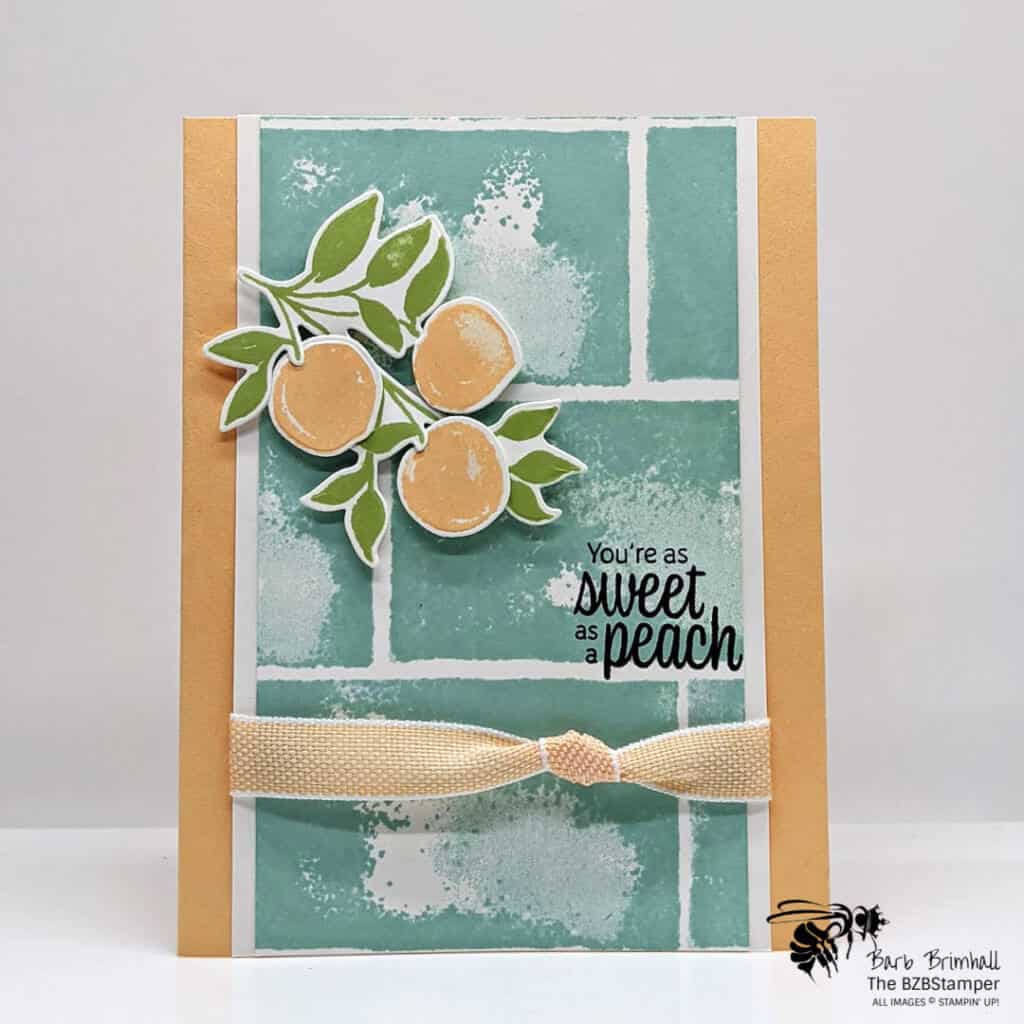 A Sweet and Simple Peach Greeting Card 1 A Sweet and Simple Peach Greeting Card in blue and papaya