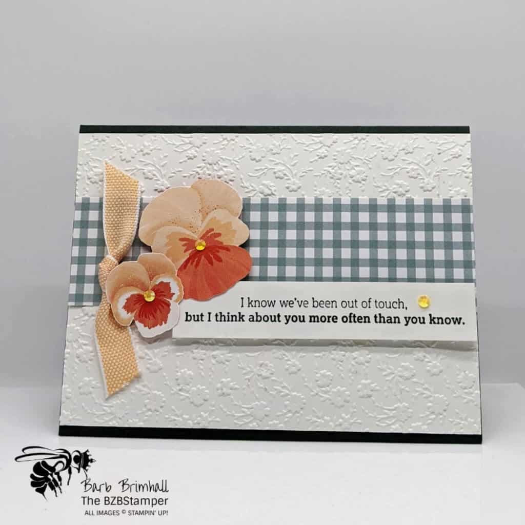 The Ornate Floral Embossing Folder by Stampin' Up! 1 Ornate Floral Embossing Folder pansy card