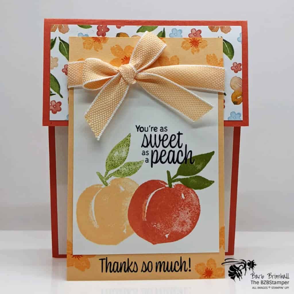 Sweet as a Peach Thank You Card 1 Sweet as a Peach Thank You Card in oranges