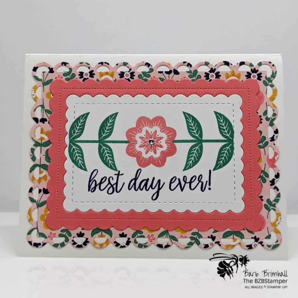 Fun Sweet Symmetry Designer Paper 1 Sweet Symmetry Designer Paper in Flirty Flamingo
