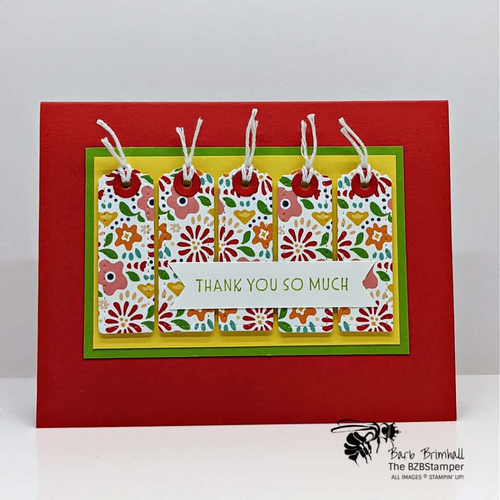 Tailor Made Tag Dies from Stampin' Up! 1 Tailor Made Tags by Stampin' Up! in red, green and yellow