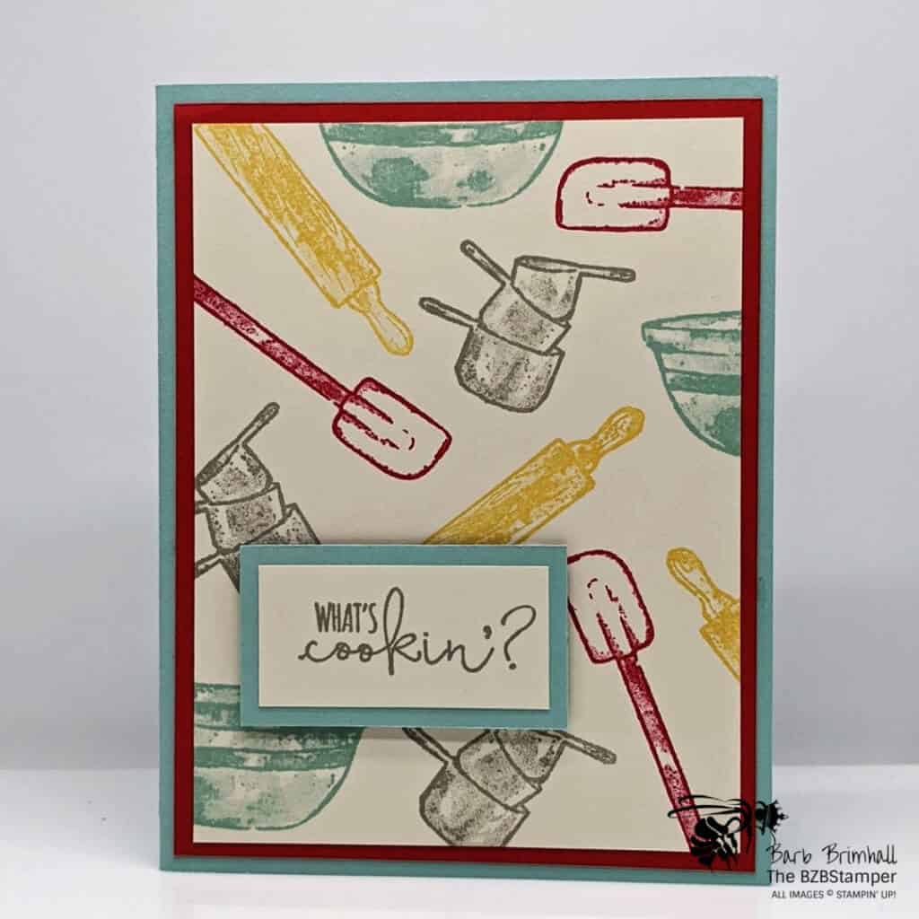 A Quick Handmade Card for Bakers 1 A Quick Handmade Card for Bakers in green & burgundy