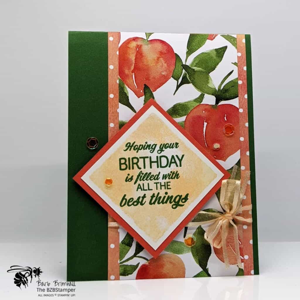 Watercolor Shapes Stamp Set by Stampin' Up! 1 Card made with the Watercolor Shapes Stamp Set by Stampin' Up! in green and peaches
