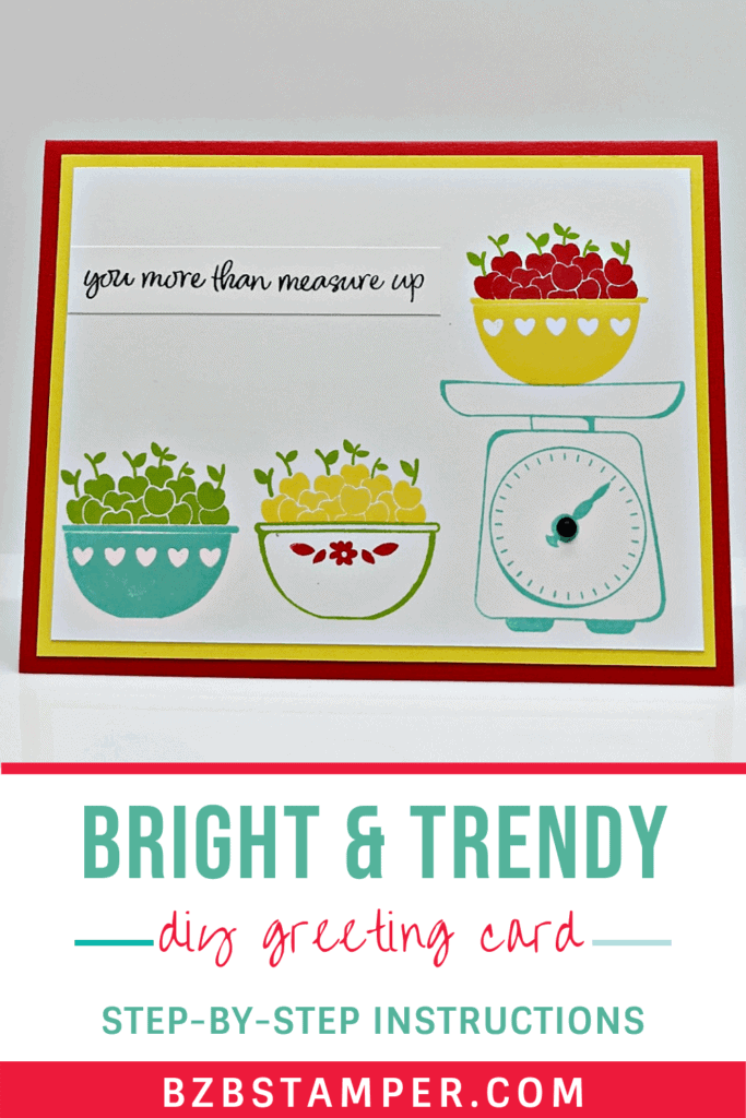 A Bright and Trendy Handmade Card for a Friend 14 Stampin Up Measure of Love stamp set in bold colors