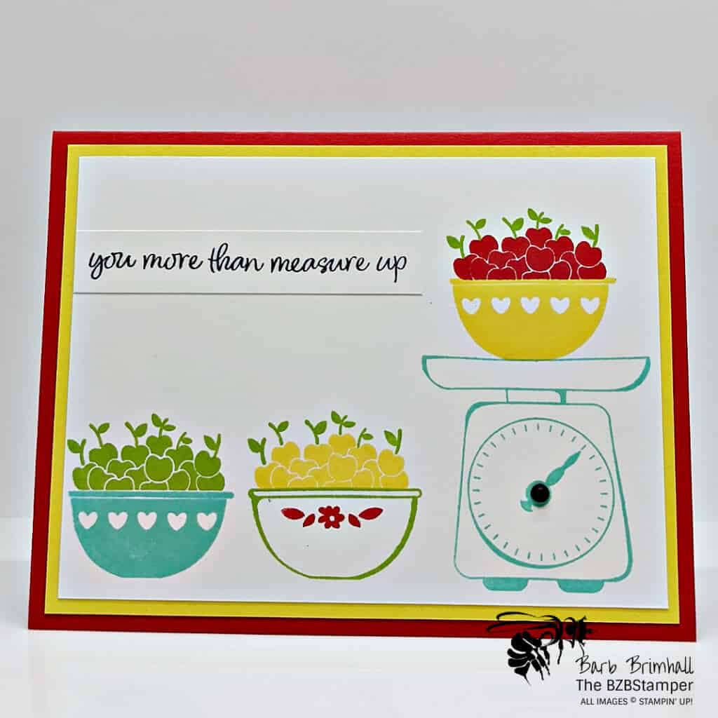 A Bright and Trendy Handmade Card for a Friend 1 Stampin Up Measure of Love stamp set in bold colors