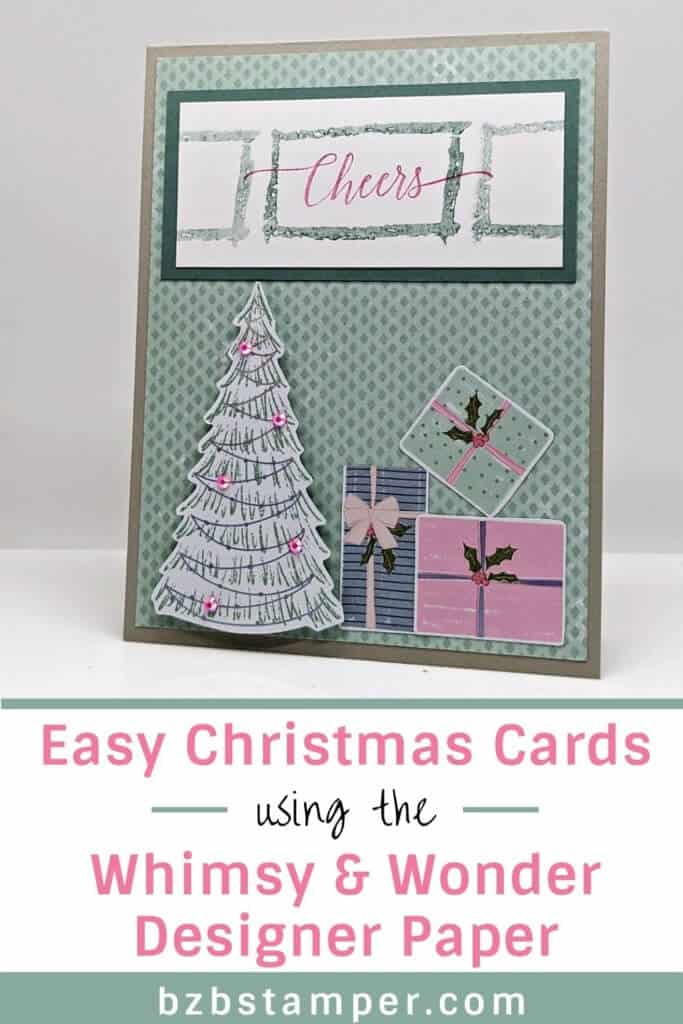Easy Christmas Card using the Whimsy and Wonder Paper 18 Whimsy and Wonder Paper by Stampin' Up!