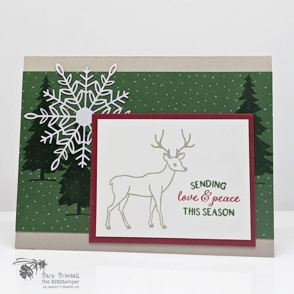 5 Minute Handmade Christmas Card 1 Peaceful Deer Stamp Set by Stampin' Up!