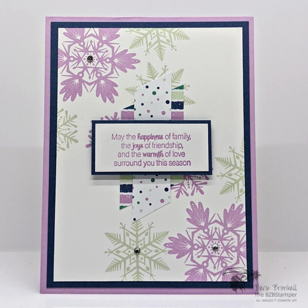Merry Snowflakes stamp set in purple & blue