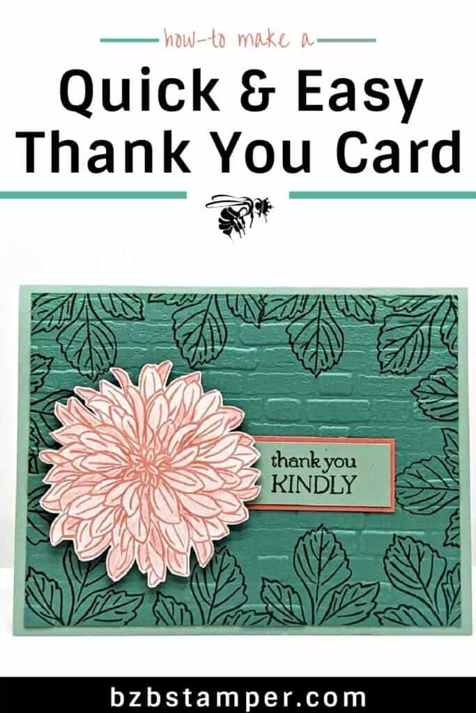 Delicate Dahlias Thank You Card 18 Delicate Dahlias Thank You Card with Brick Background