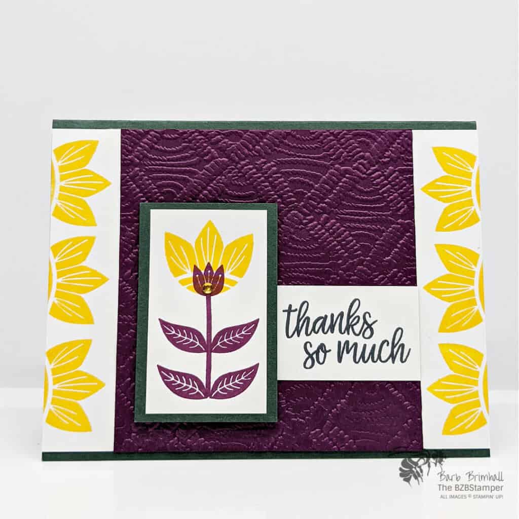 Make Your Own Thank You Card 1 Burgundy and Yellow DIY Thank You Card using In Symmetry by Stampin' Up!