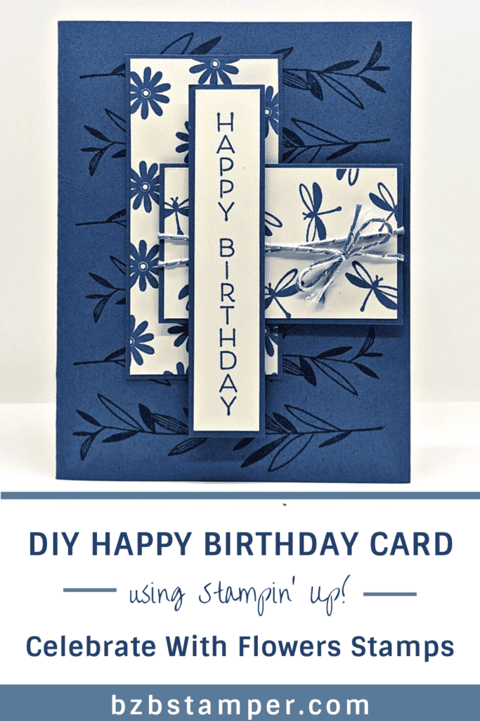 Blue Happy Birthday Card using a Stampin' Up! stamp set