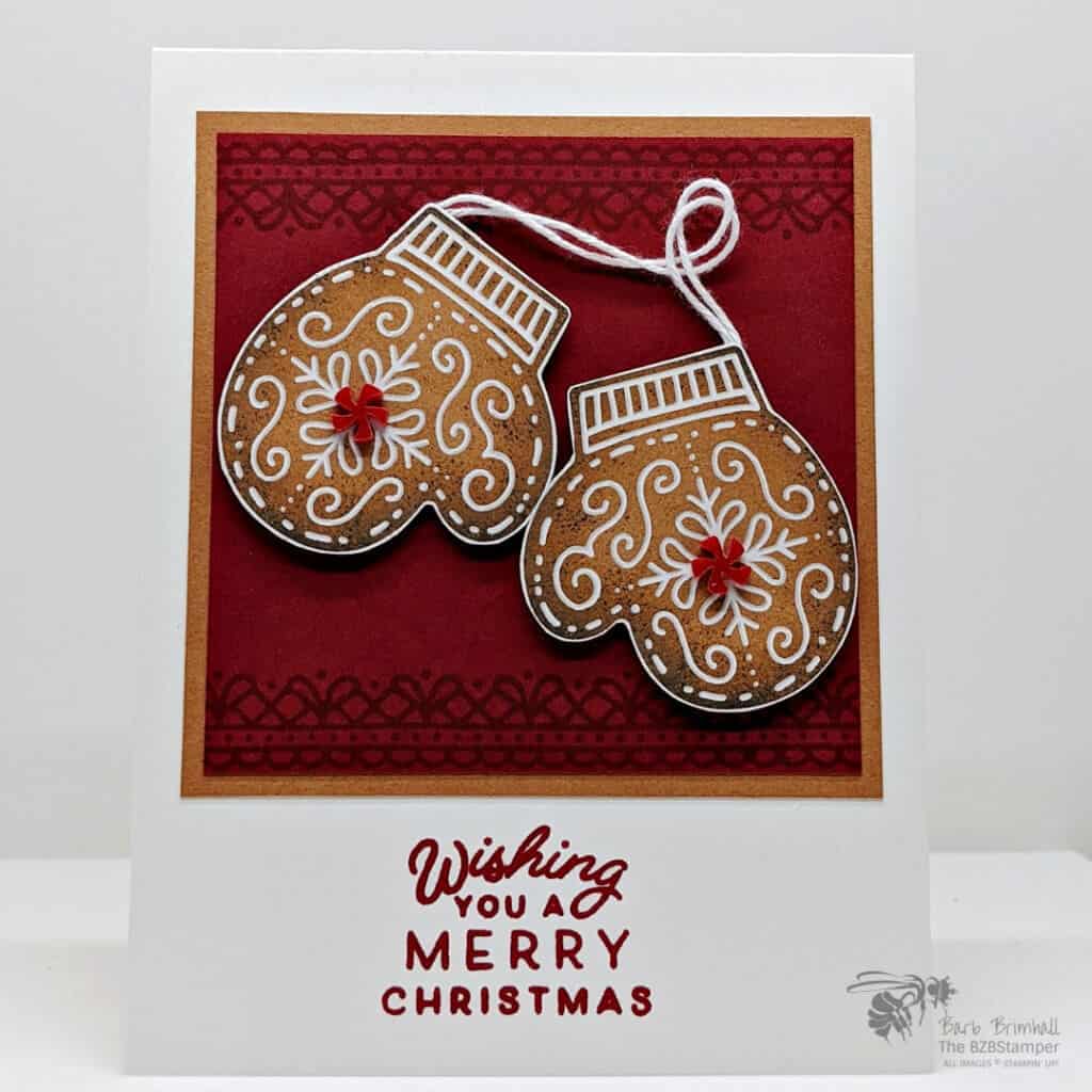 Mitten card using the Frosted Gingerbread Bundle by Stampin Up!