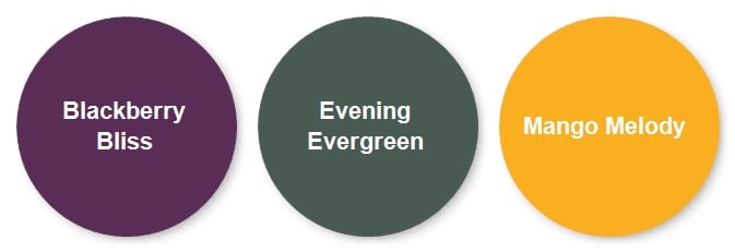 Cardmaking Color Combination in Blackberry Bliss, Evening Evergreen and Mango Melody