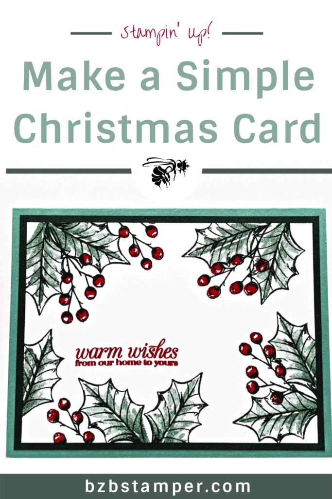 Simple Christmas Card Design 12 Poinsettia Petals Stamp SEt by Stampin' Up! in green and red