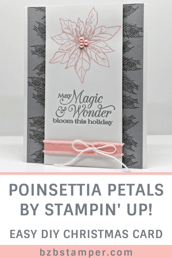 DIY Christmas Card You Can Make Easily 17 Poinsettia Petals Stamp Set in Pink