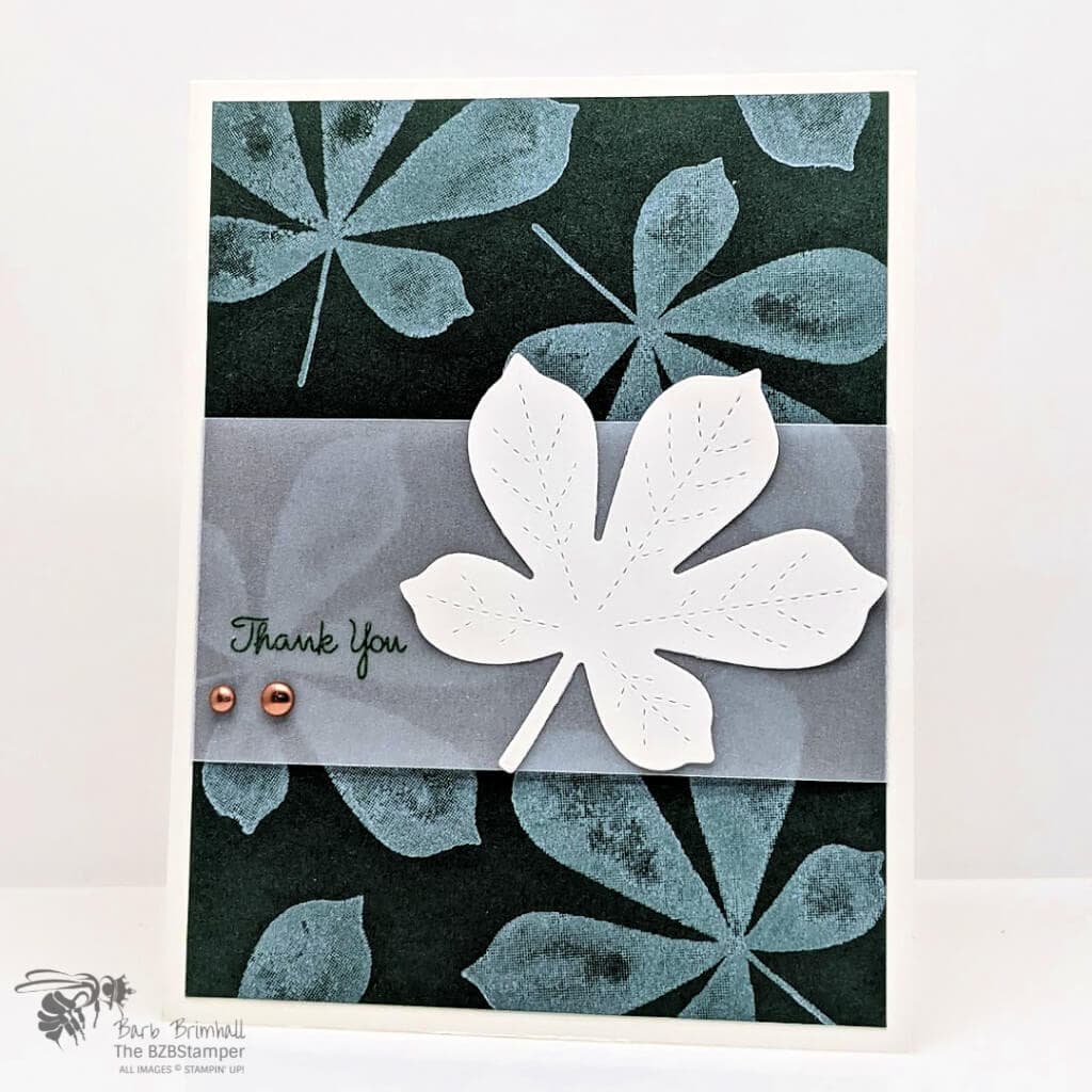 Stampin Up Stitched Leaves Dies with Love of Leaves Stamp Set 1 1108