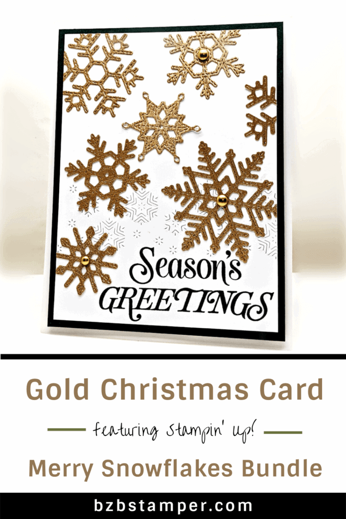 Gorgeous Gold Snowflakes Greeting Card 14 Merry Snowflakes Bundle by Stampin' Up! in Gold