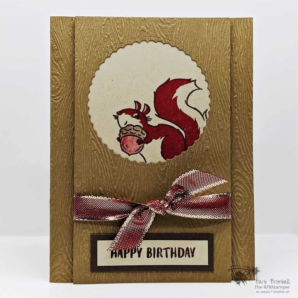 Nuts About Squirrels Birthday Card 1 Handmade Happy Birthday Card with a squirrel