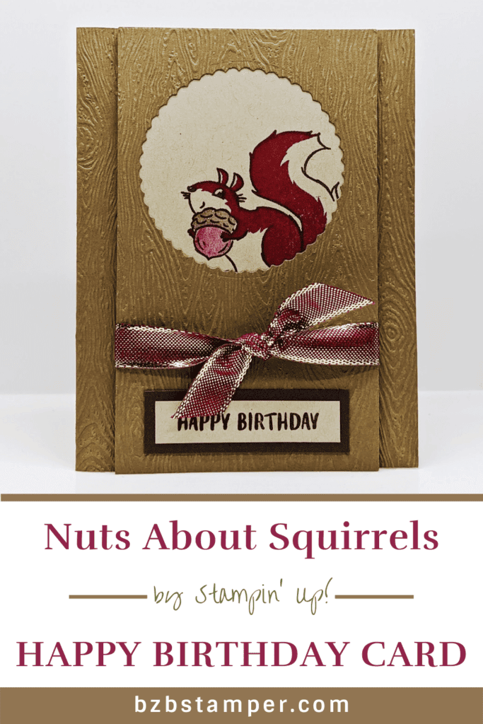 Nuts About Squirrels Birthday Card 18 Handmade Happy Birthday Card with a squirrel