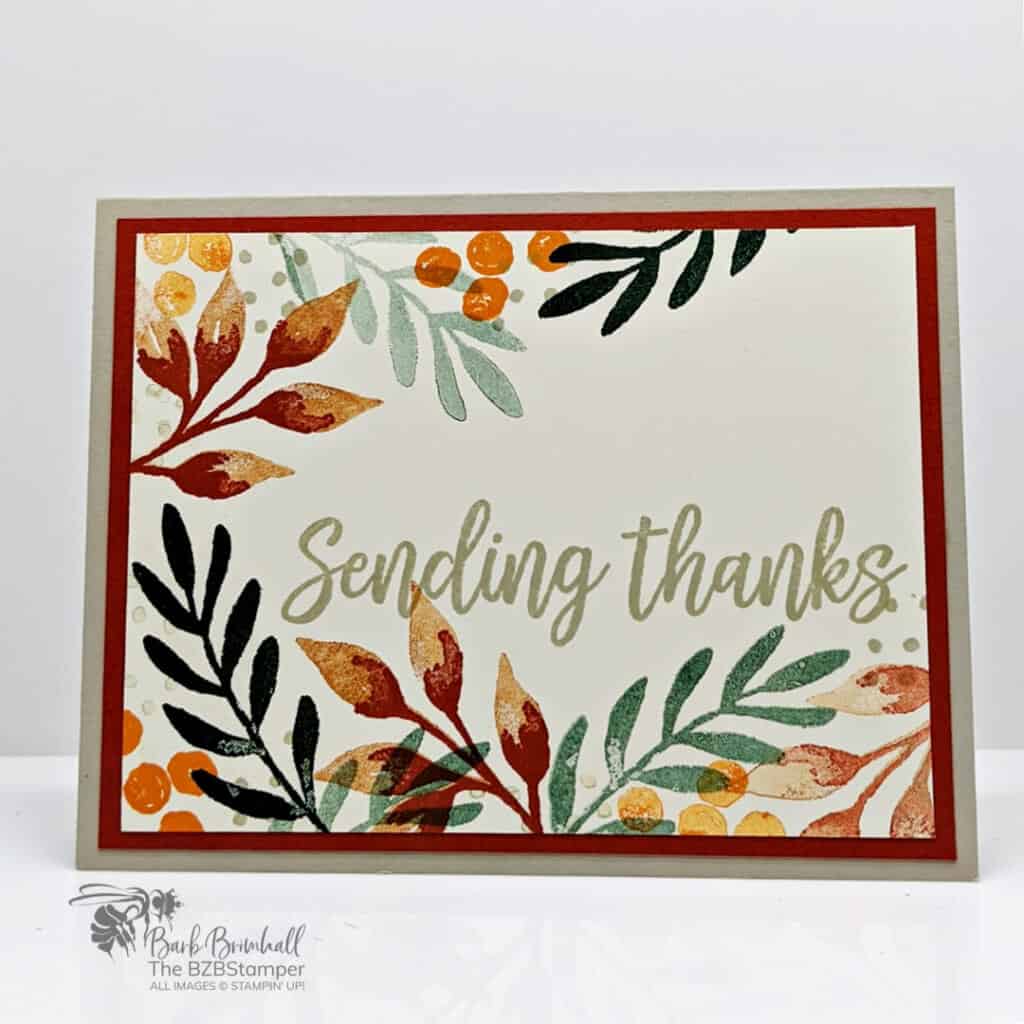 Masculine Thank You Card You Can Make in a Snap 1 Autumn Sending Thanks handmade card with fall leaves